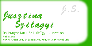 jusztina szilagyi business card